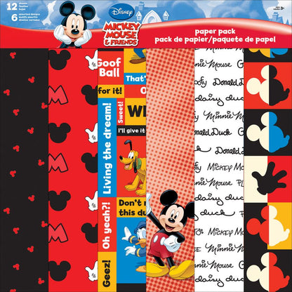 Mickey Mouse &amp; Friends Papers 12" x 12" / Papel Mickey Mouse &amp; Amigos 12 Hojas Descontinuado Sandy Lion
