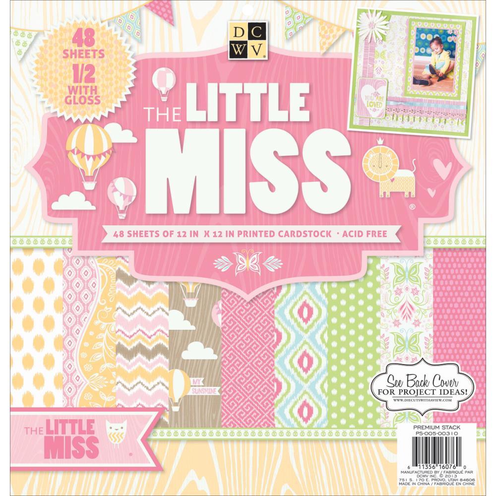 Single-Sided Paper Stack Pkg Little Miss 12 x 12 / Block Papel Niña Descontinuado DCWV