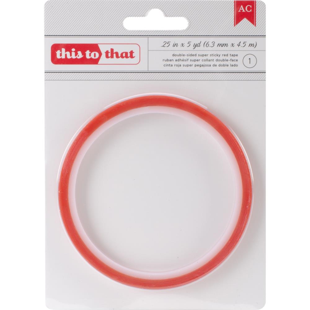 Double Sided Mini Super Sticky Red Tape / Cinta Adhesiva Pequeña Doble Cara Extra Fuerte Descontinuado American Crafts