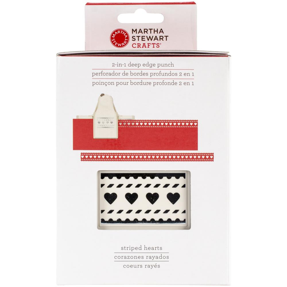 2 in 1 Deep Edge Punch Striped Hearts / Perforadora de Borde Profundo 2 en 1 Descontinuado Martha Stewart
