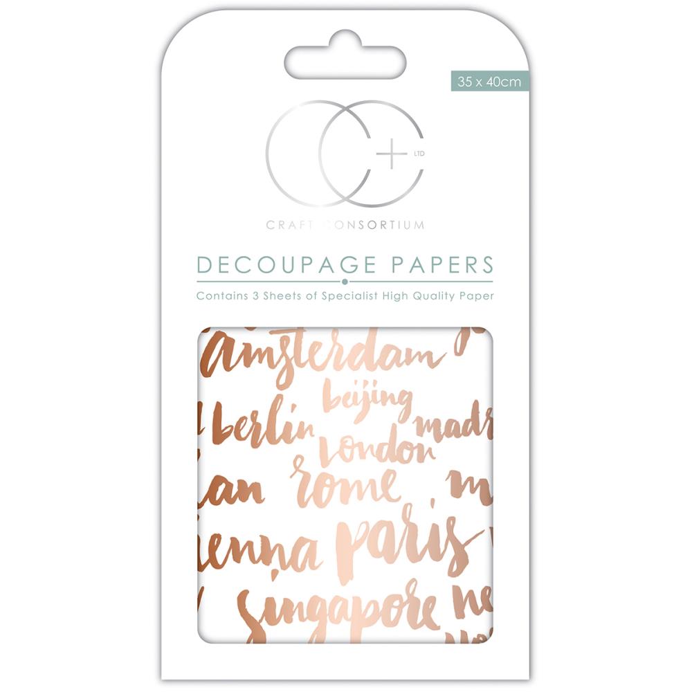 Découpage Paper Well Travelled / Papel para Decoupage Viajes DESCONTINUADO Craft Consortium
