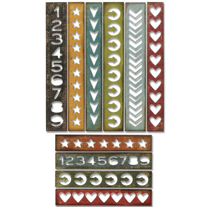Tim Holtz Thinlits Dies 10 pc Shape Strips / Suajes de Orillas Descontinuado Sizzix