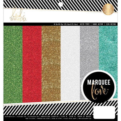 Marquee Love Glitter Paper / Papel Brillitos de 8" x 8" Descontinuado Heidi Swapp
