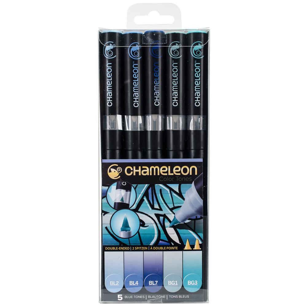 Chameleon Color Tones Markers 5 Pc Blue Tones / Marcadores Camaleon Azules Colores y Plumones Chameleon