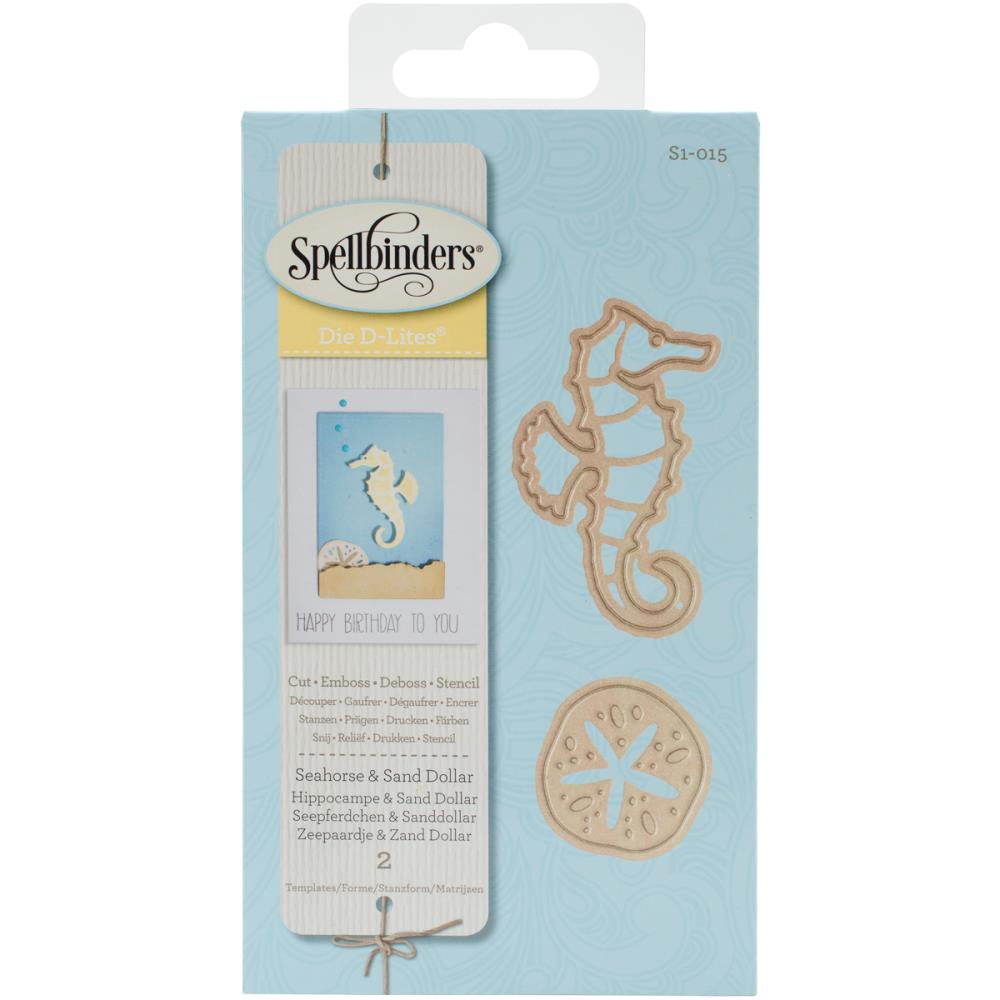 Shapeabilities Die D-Lites Seahorse &amp; Sand Dollar / Suaje de Caballito de Mar y Conchita Descontinuado Spellbinders
