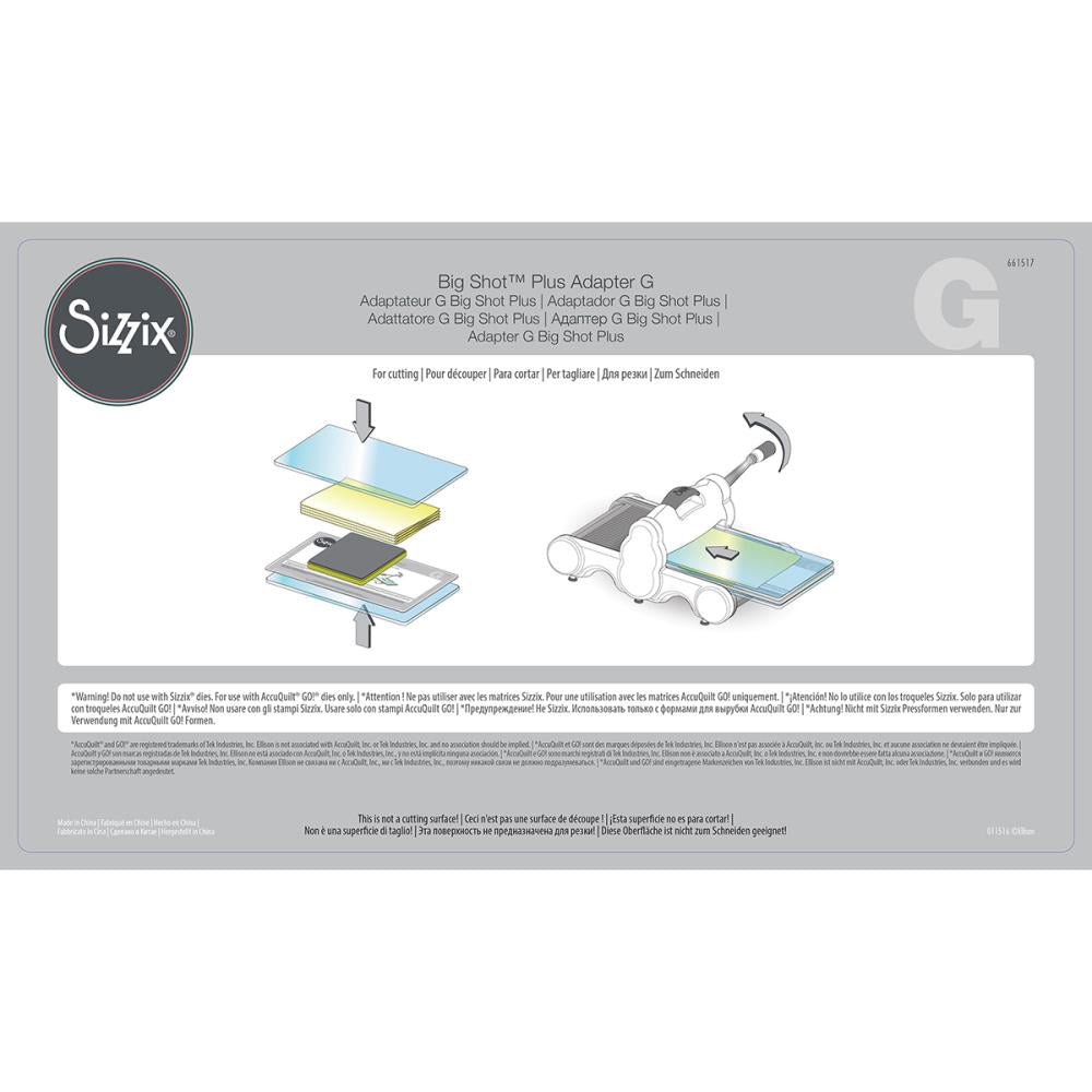 Big Shot Plus Thinner Steel-Rule Die Adapter G / Placa Adaptadora Big Shot Plus Descontinuado Sizzix