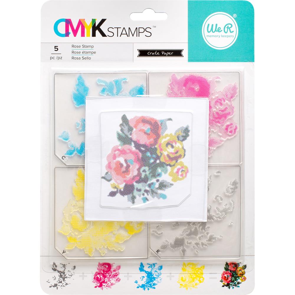 CMYK Rose Stamps / Sellos de Polímero para usarse en Capas Descontinuado We R Memory Keepers