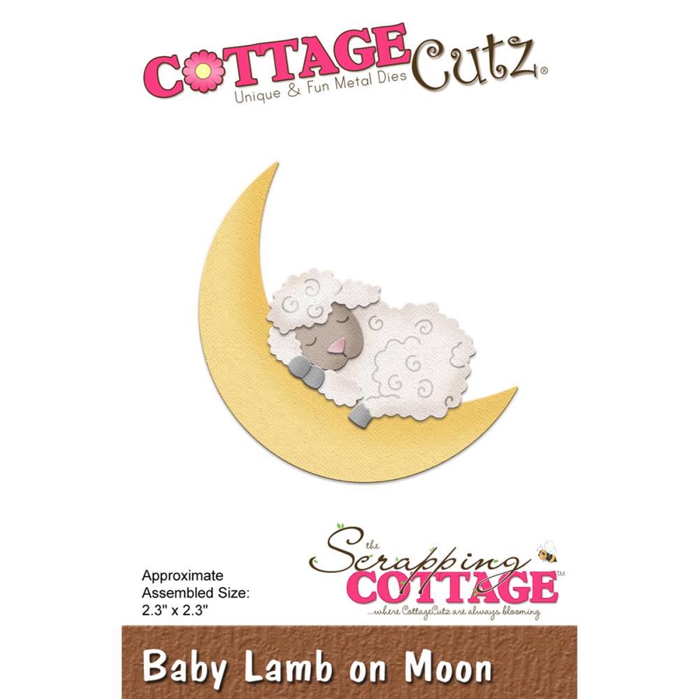 Baby Lamb on Moon Die /  Suaje de Corderito y Luna Descontinuado Cottage Cutz