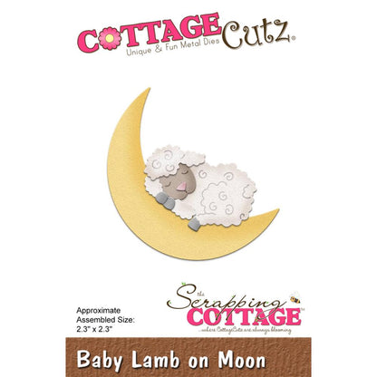 Baby Lamb on Moon Die /  Suaje de Corderito y Luna Descontinuado Cottage Cutz