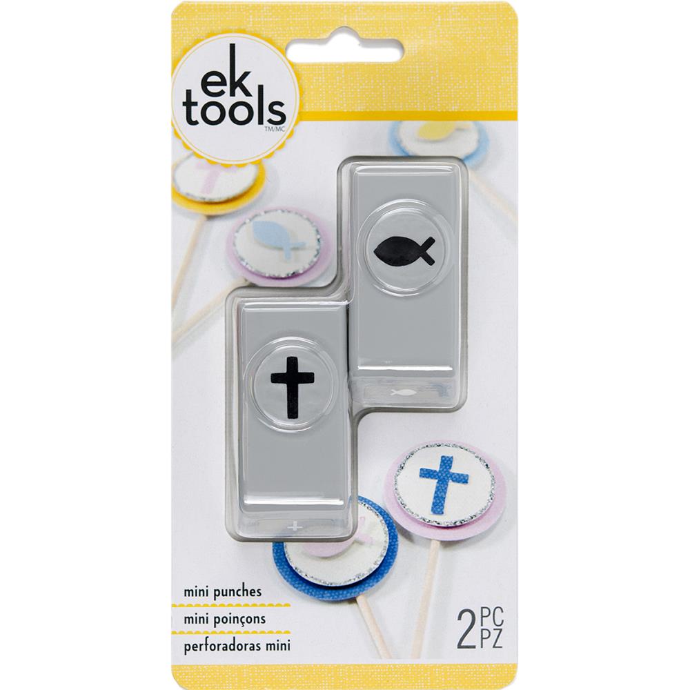 Cross and Fish Mini Punches / Mini Perforadoras de Cruz y Pez Descontinuado Ek Success