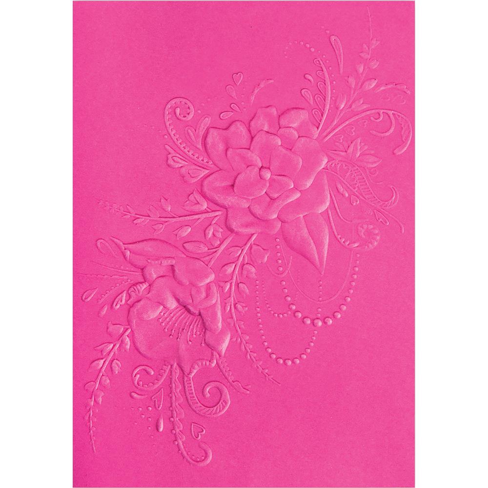 3D Textured Impressions Flower Heart Doodle / Folder de Grabado 3D Flores Folders de Grabado Sizzix