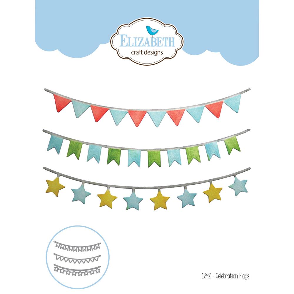 Celebration Flags Dies / Suajes de Banderines Descontinuado Elizabeth Craft Designs