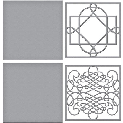 Calligraphy Flourish Tiles Dies / Suajes de Corte Caligrafía Descontinuado Spellbinders
