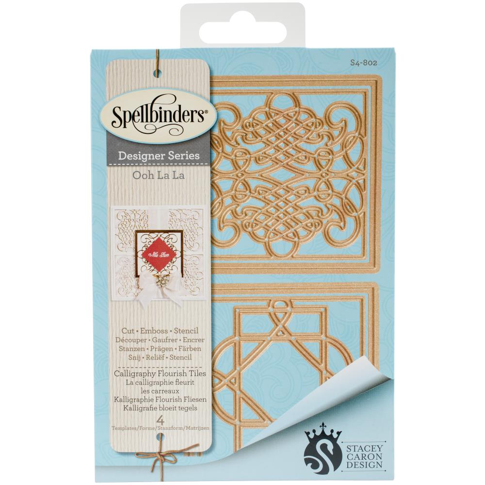 Calligraphy Flourish Tiles Dies / Suajes de Corte Caligrafía Descontinuado Spellbinders