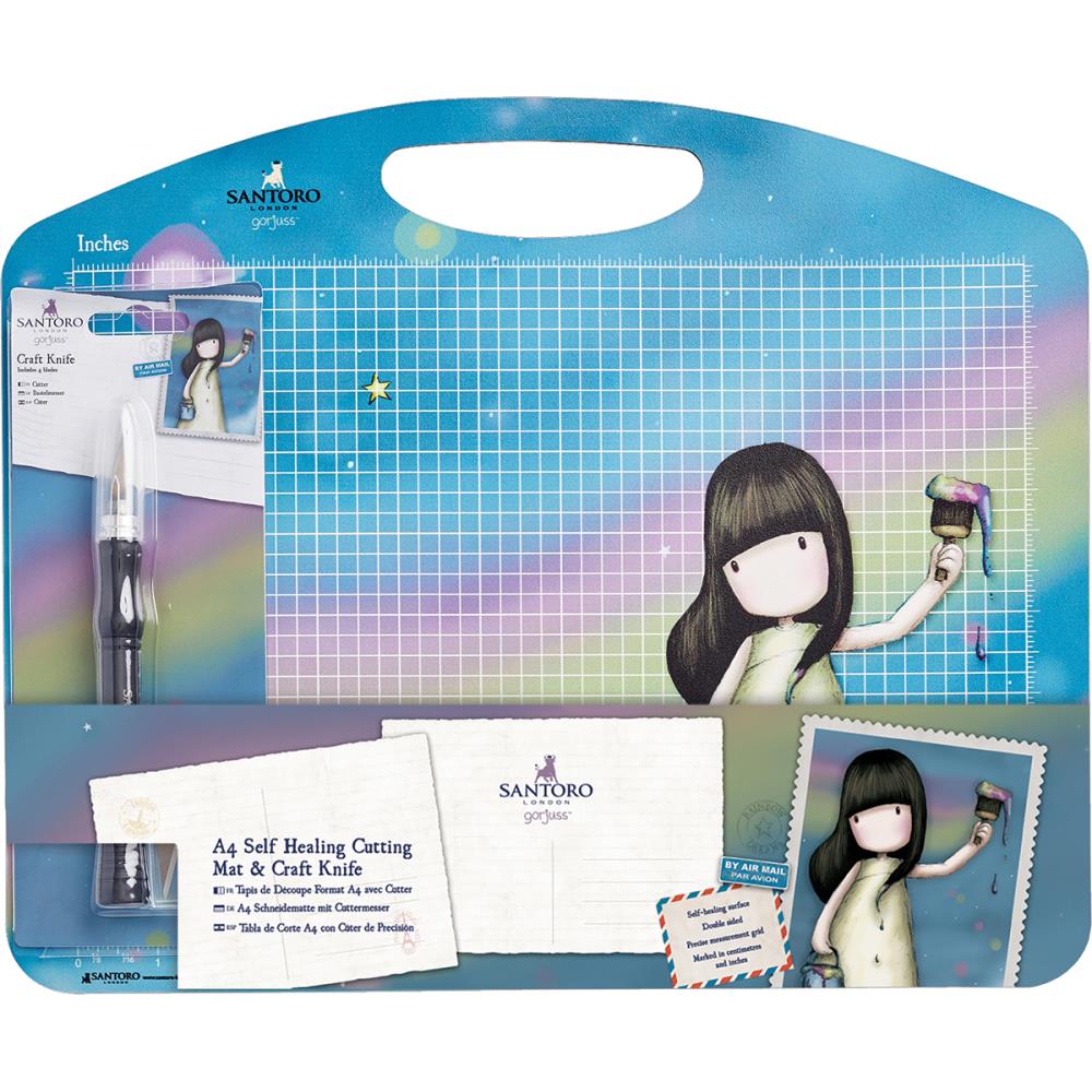 Gorjuss Self-Healing Cutting Mat &amp; Knife / Tapete de Corte y Cortador Descontinuado Santoro
