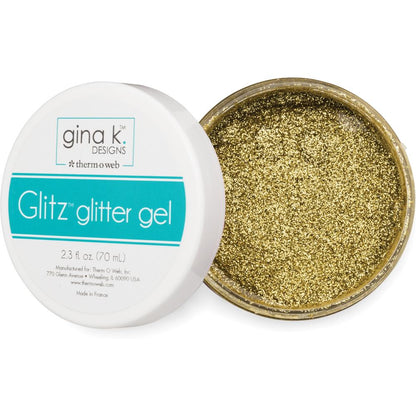 Gina K Designs Glitz Glitter Gel Gold / Gel Diamantina Dorado Pastas Texturizadoras y Medios Mixtos Gina K Designs