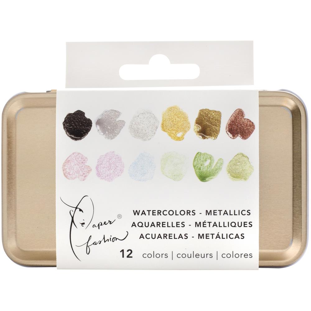 Paper Fashion Metallic Watercolors Paint Set / Kit de Acuarelas Metálicas Descontinuado American Crafts