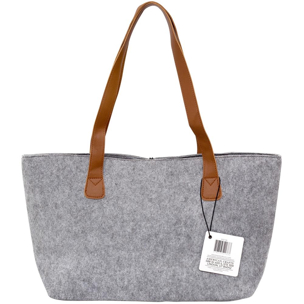 Gray Felted Wool Designer Project Handbag / Bolsa de Lana Afelpada para Tejido Descontinuado The Hook Nook
