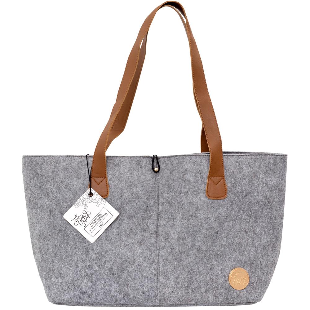 Gray Felted Wool Designer Project Handbag / Bolsa de Lana Afelpada para Tejido Descontinuado The Hook Nook