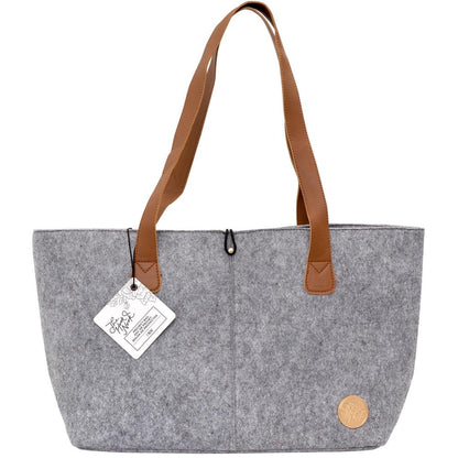 Gray Felted Wool Designer Project Handbag / Bolsa de Lana Afelpada para Tejido Descontinuado The Hook Nook