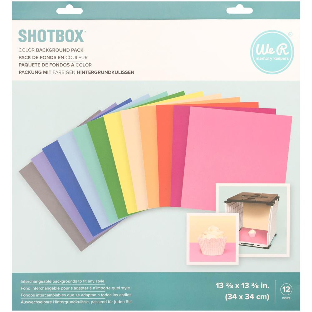 ShotBox Backgrounds Solid Color / 12 Fondos Colores Sólidos Accesorios We R Memory Keepers