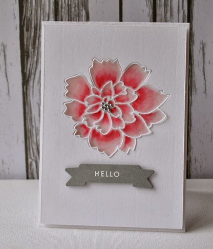Lovely Peony Outline Die / Suaje de Hermosa Flor Poenia Descontinuado Memory Box