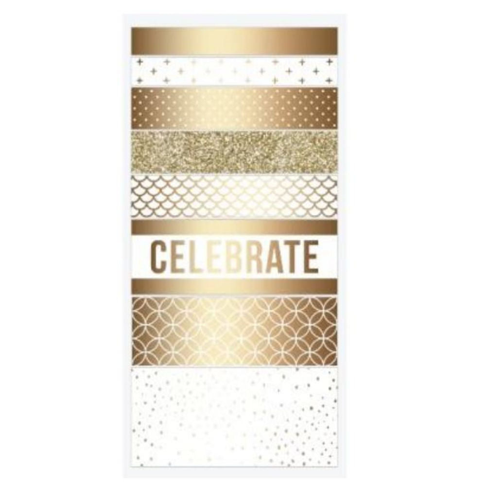 Gold Washi Tape / 8 Cintas Adhesivas Washi Doradas Descontinuado American Crafts