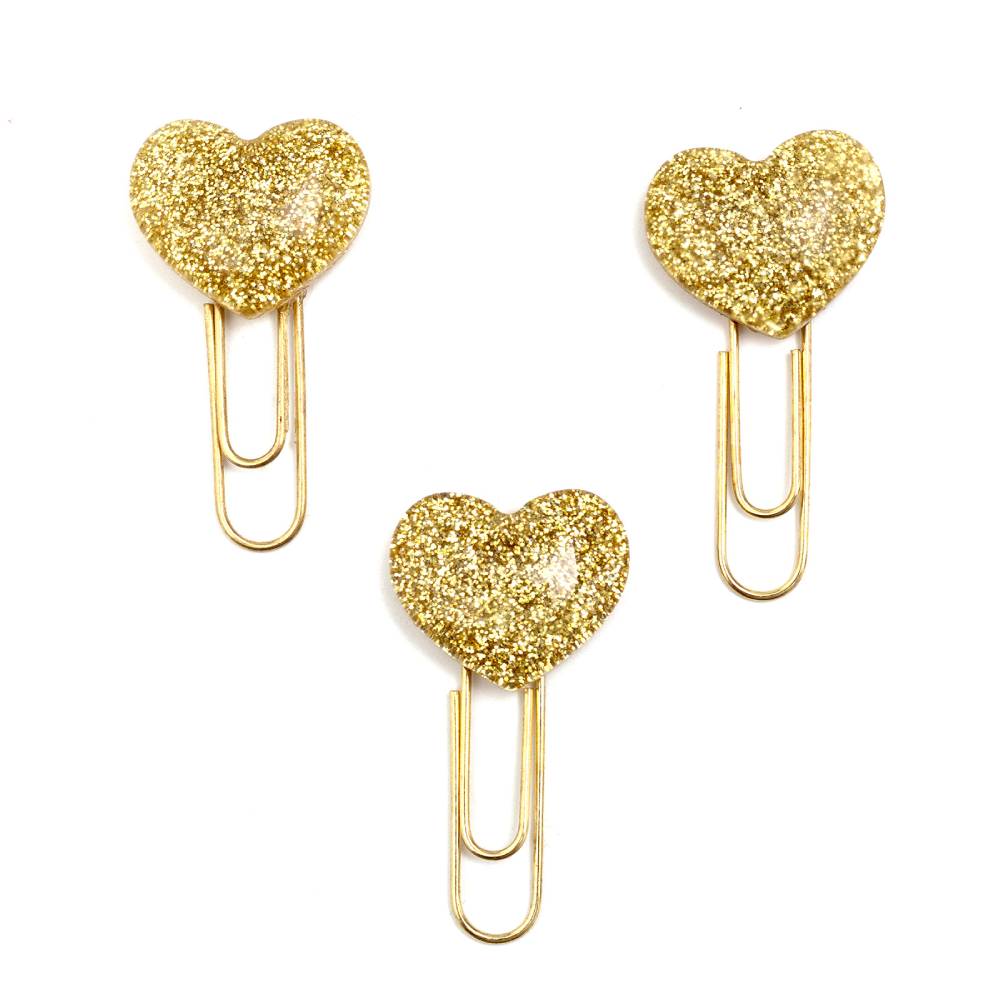 Day-To-Day Planner Paper Clips / Clips de Papel de Corazón con Brillitos Adornos / Embellishments Maggie Holmes