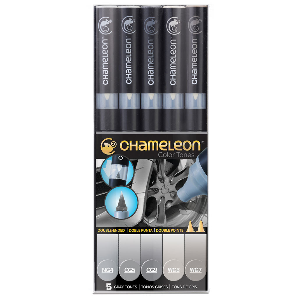 Chameleon Color Tones Markers 5 Pc Gray Tones / Marcadores Camaleon Grises Marcadores &amp; Plumones Chameleon