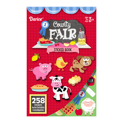 Sticker Book for Kids County Fair  / Libro con 258 Estampas Animales &amp; Alimentos Descontinuado Darice