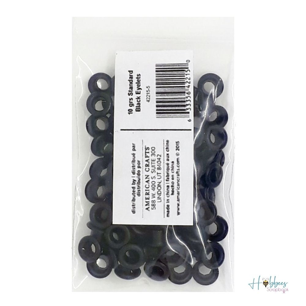 Standard Eyelets Black / Ojillos Estándar Negros Descontinuado We R Memory Keepers