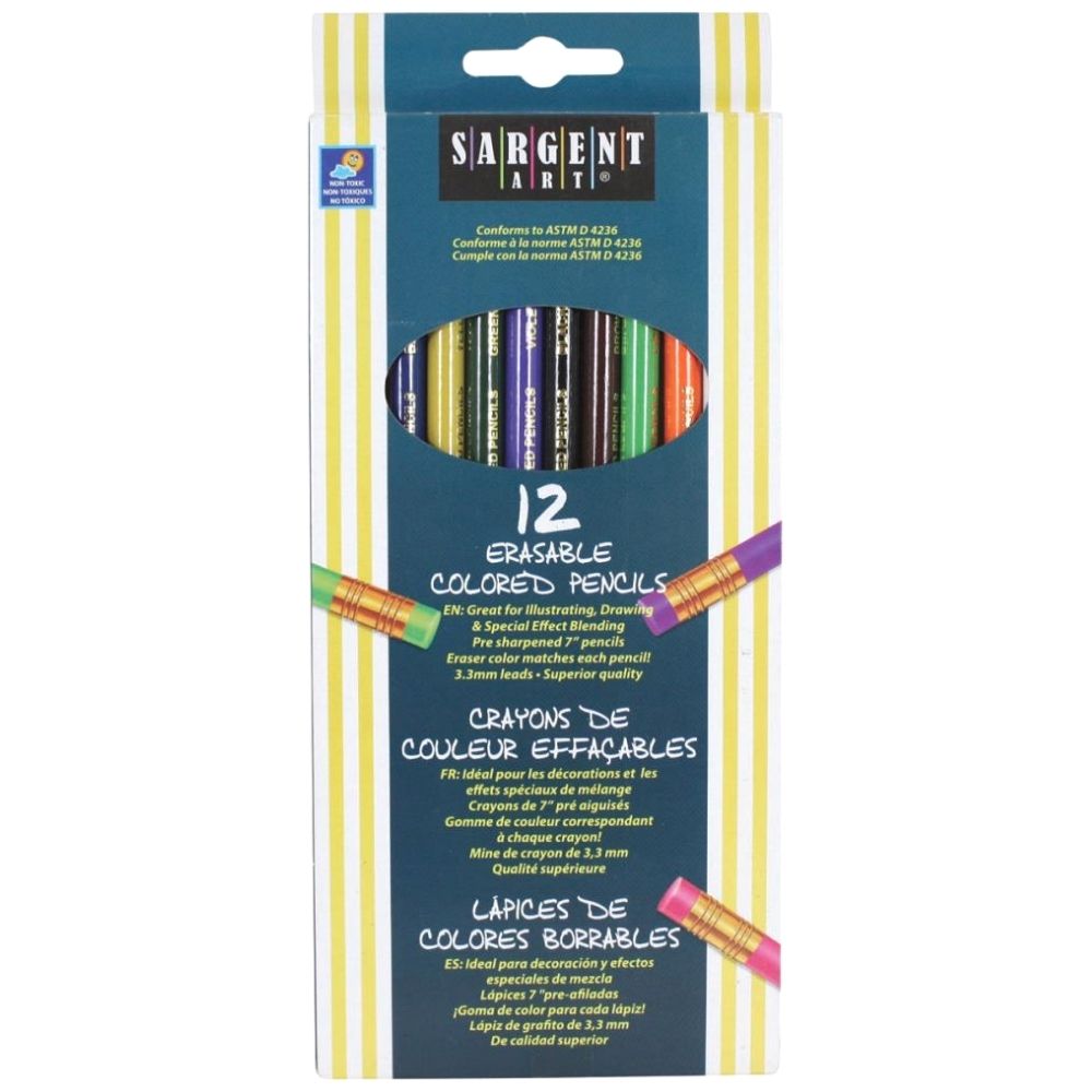 12 Erasable Colored Pencils / 12 Lápices de Colores con Borrador