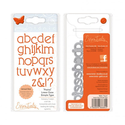 Postal Lower Case Alphabet / Suaje de Abecedario Descontinuado Tonic Studios