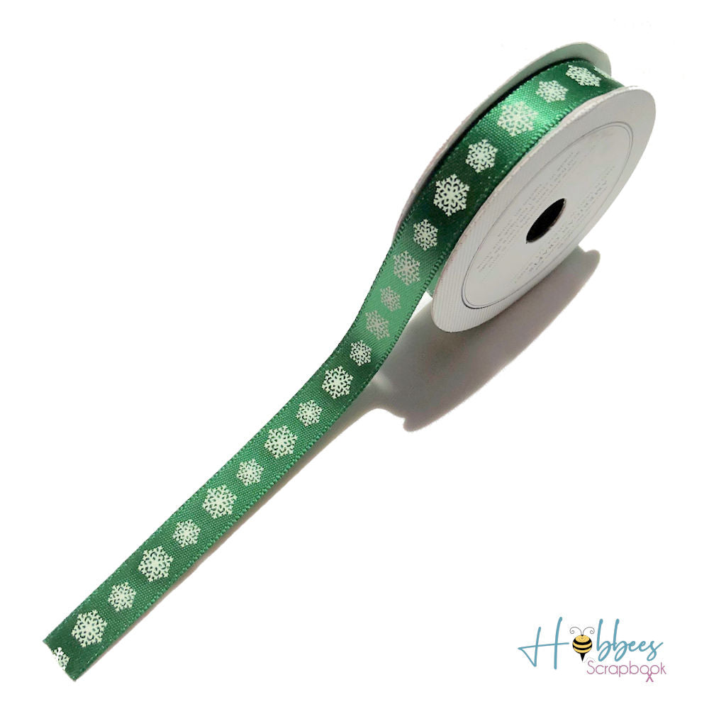 Listón de Tela Decorativo Importado Copos de Nieve Descontinuado American Crafts