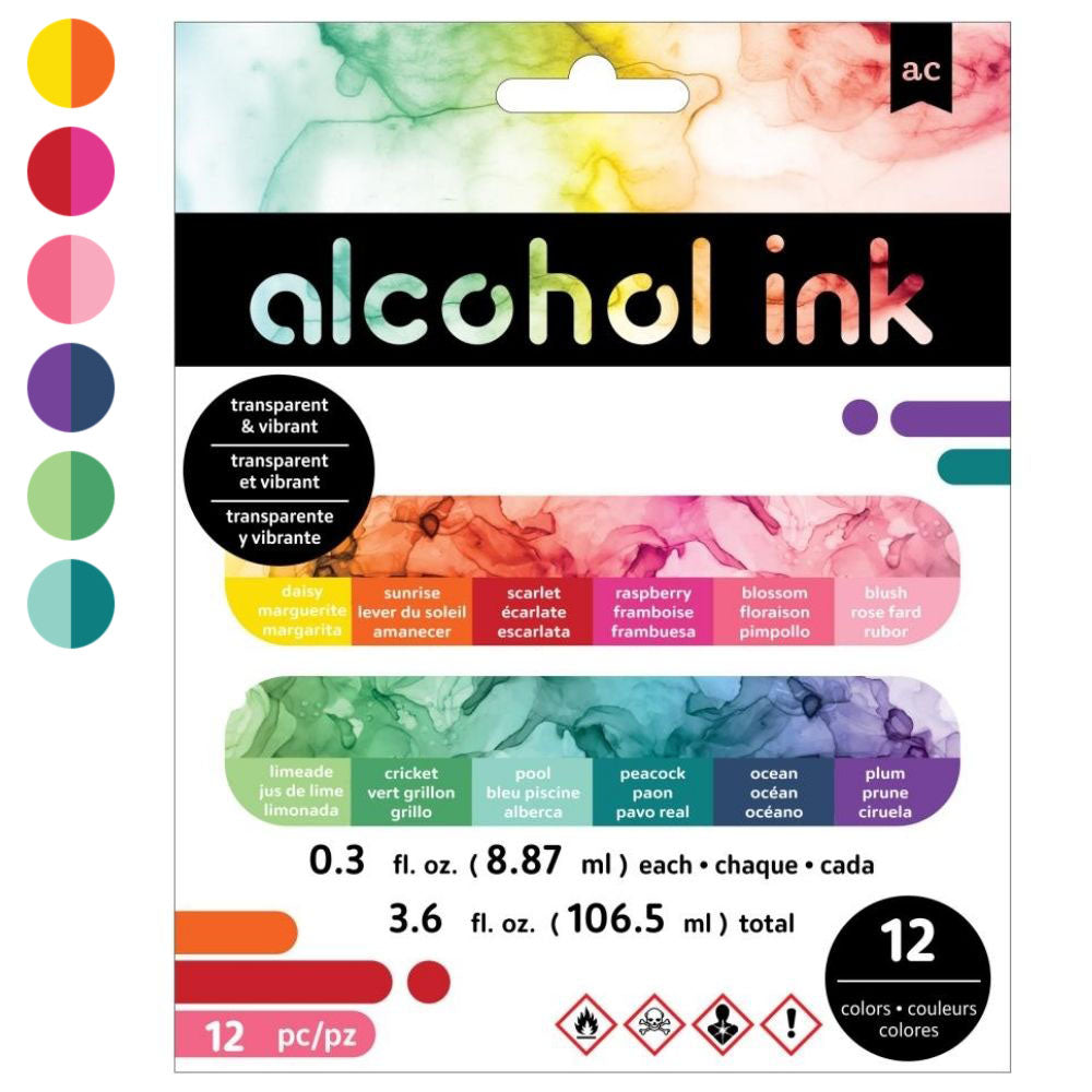 Alcohol Inks 12 Value Pack / Paquete 12 Tintas Alcohol