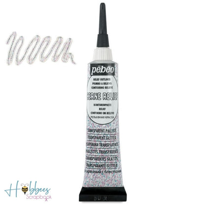 Relief Outliner Transparent with Glitter / Contorno a Relieve con Glitter Descontinuado Pebeo