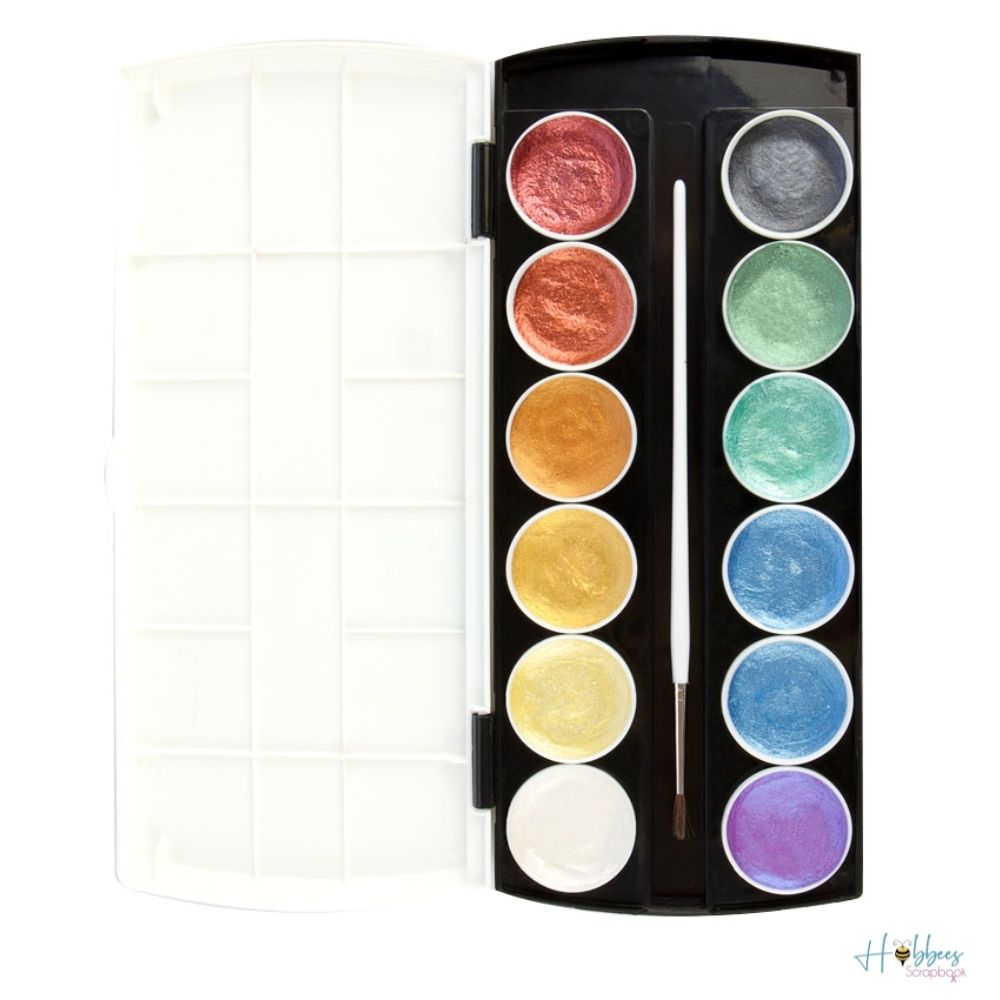 Metallic Accents Semi-Watercolors / Acuarelas Metálicas Acuarela Prima Marketing