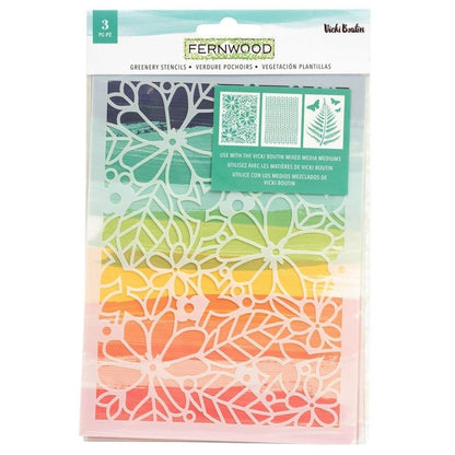 Fernwood Greenery Stencils / 3 Esténciles Fernwood Descontinuado Vicki Boutin