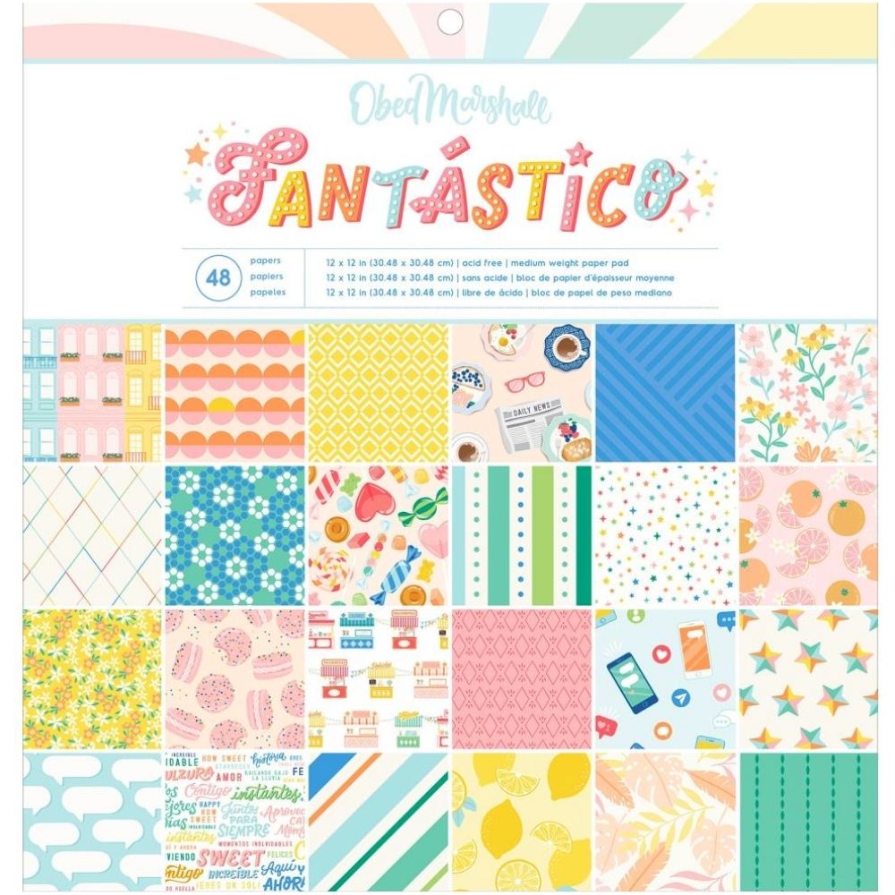 Fantastico Single-Sided Paper Pad 12 x 12" / Block de Papel Estampado DESCONTINUADO American Crafts