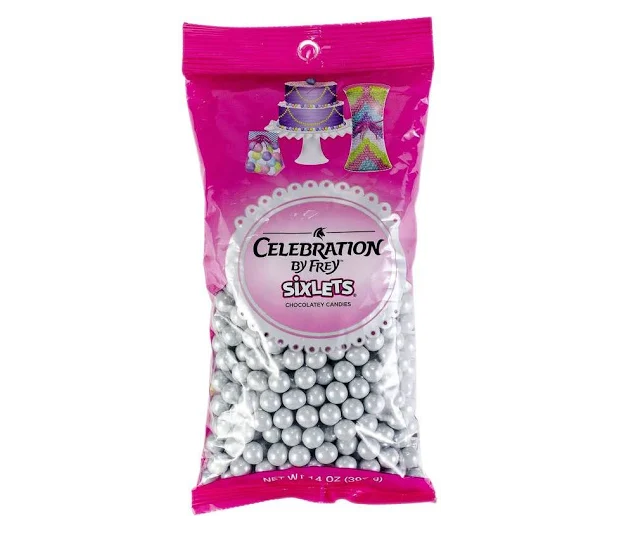 Shimmer Silver Sixlets / Chocolates Plateados Descontinuado Sweet Works