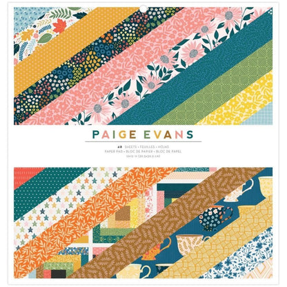 Bungalow Lane Paper Pad 12 x 12&quot; / Block de Papel Flores y Mosaicos Papel American Crafts