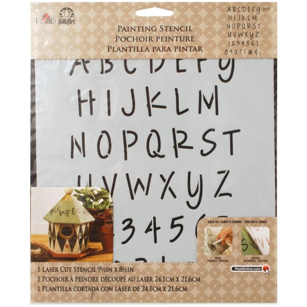 FolkArt Painting Stencil Alphabet Lite / Esténcil Alfabeto Descontinuado Plaid
