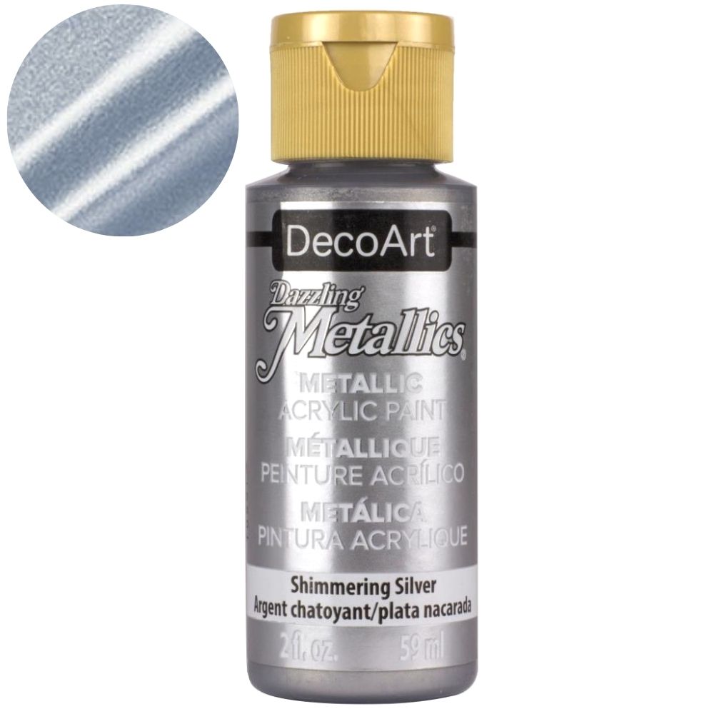 Dazzling Metallics Shimmering Silver Acrylic Paint / Pintura Acrílica Plata Metálica
