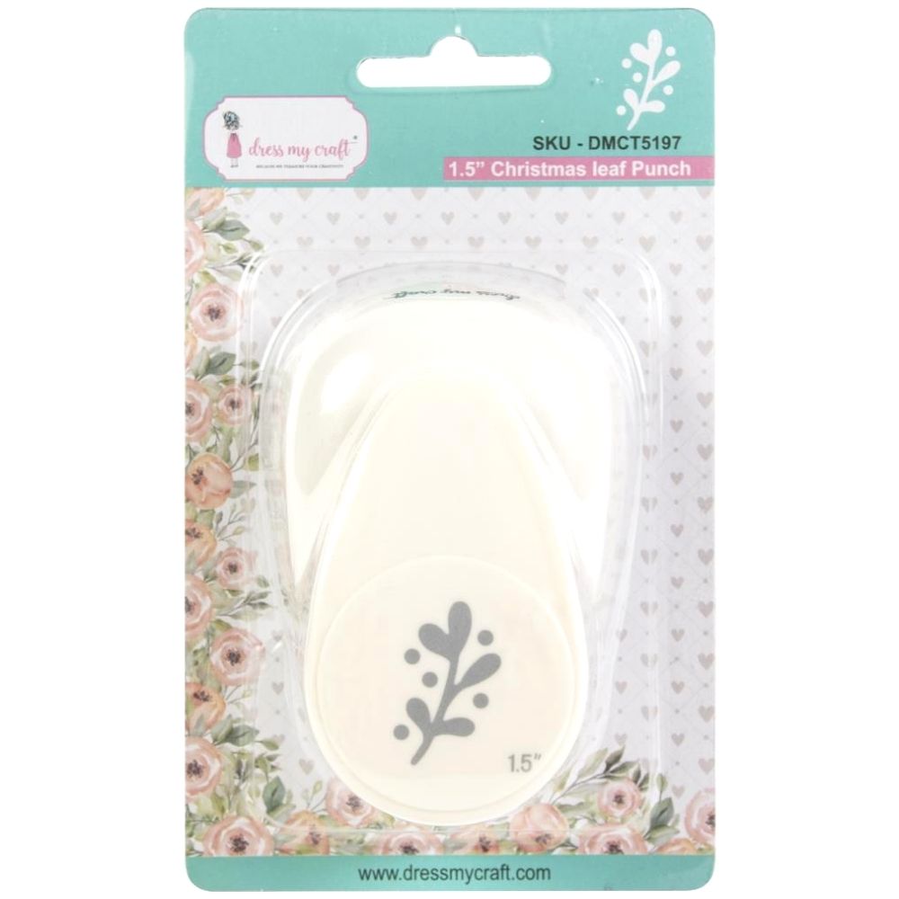 Christmas Leaf Paper Punch 1.5&quot; / Perforadora de Muérdago 3.81 cm Perforadoras Dress My Craft