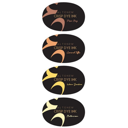 Summer Afternoon Crisp Dye Ink Oval Set / 4 Cojines de Tinta Amarillos y Cafés Descontinuado Altenew