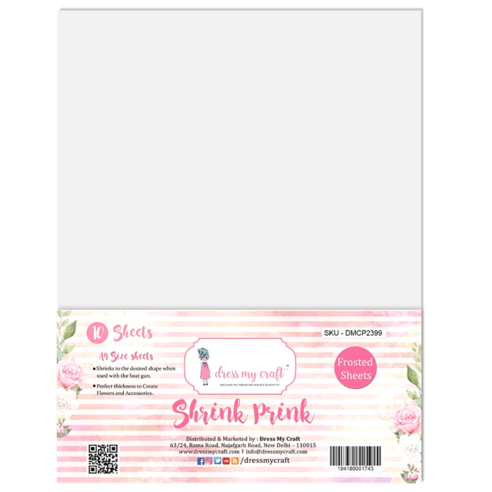Shrink Prink Sheets 21 x 29.7 cm / 10 Hojas Encogibles Descontinuado Dress My Craft