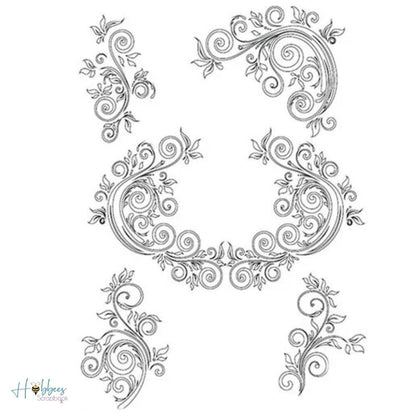 Delicate Flourishes Stencil A4 / Esténcil de Adornos Florales Descontinuado Dress My Craft