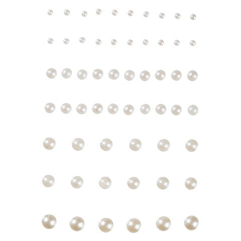 Flat Back Adhesive  White Pearls / Medias Perlas Blancas Adhesivas Descontinuado Darice