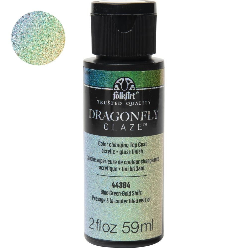 DragonFly Glaze Topcoat Blue, Green, Gold / Pintura Acrílica Brillante Iridiscente Acrìlicos Folk Art