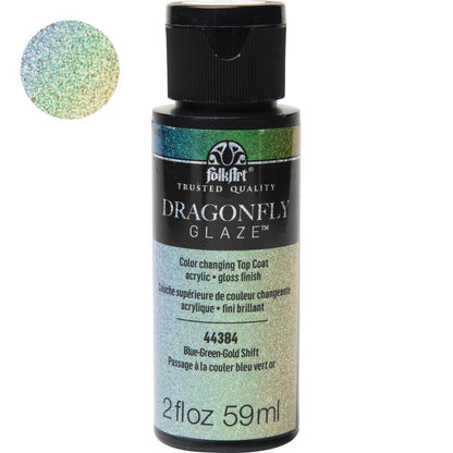 DragonFly Glaze Topcoat Blue, Green, Gold / Pintura Acrílica Brillante Iridiscente Acrìlicos Folk Art